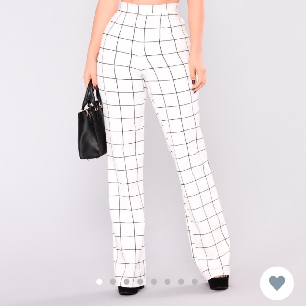 Fashion nova black and white wide leg pants